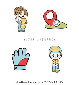 golf gear cartoon vector illustration