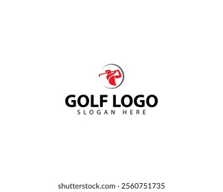 Golf gesture silhouette. Golf club logo, golf competition poster logo