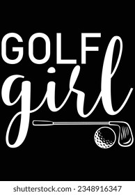 Golf girl vector art design, eps file. design file for t-shirt. SVG, EPS cuttable design file