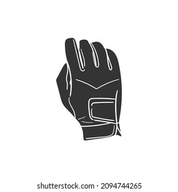 Golf Glove Icon Silhouette Illustration. Fingers Golfer Leather Vector Graphic Pictogram Symbol Clip Art. Doodle Sketch Black Sign.