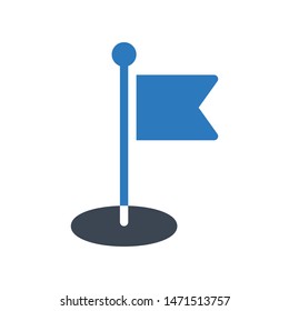 golf glyph colour vector icon