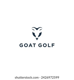 Golf and Goat logo design illustration template