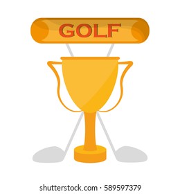 golf golden trophy clubs emblem