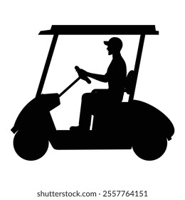 Golf Golfer Player Men Silhouette Icon for Sports and Athletic Themes