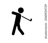 golf, golfer, golf player - vector illustration, icon, pictogram	