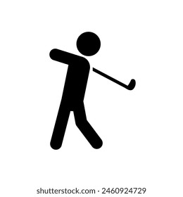 golf, golfer, golf player - vector illustration, icon, pictogram	