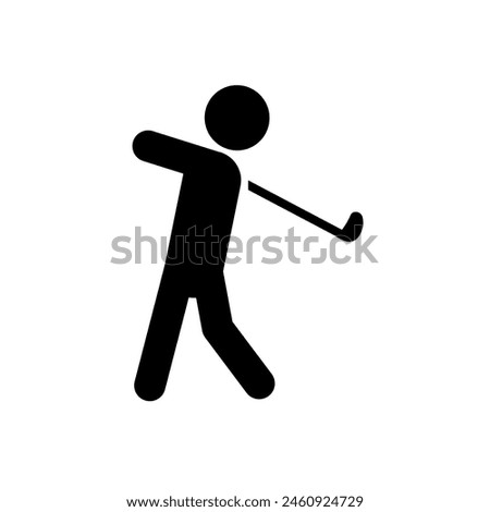 golf, golfer, golf player - vector illustration, icon, pictogram	