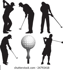 golf, golfer, vector