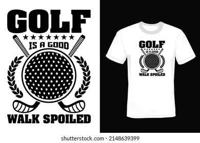 Diseño de camisetas de golf, vintage, tipografía