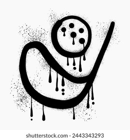 Golf graffiti drawn with black spray paint