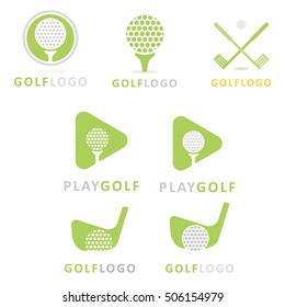 GOLF GREEN LOGO ICON TEMPLATE SET