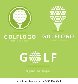 GOLF GREEN LOGO ICON TEMPLATE SET