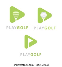 GOLF GREEN LOGO ICON TEMPLATE SET