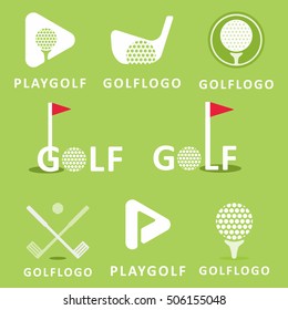 GOLF GREEN LOGO ICON TEMPLATE SET