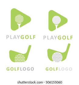 GOLF GREEN LOGO ICON TEMPLATE SET