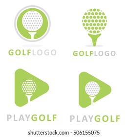 GOLF GREEN LOGO ICON TEMPLATE SET