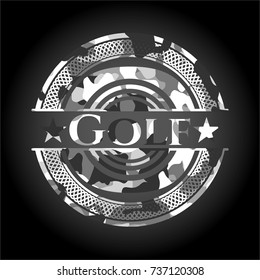 Golf grey camouflaged emblem