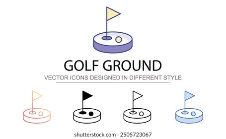 Golf Ground icon design with white background stock illustration