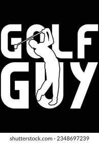 Golf guy vector art design, eps file. design file for t-shirt. SVG, EPS cuttable design file