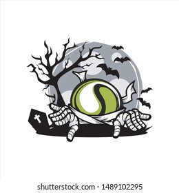 Golf Halloween Moon Theme Vector