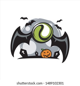 Golf Halloween Moon Theme Vector