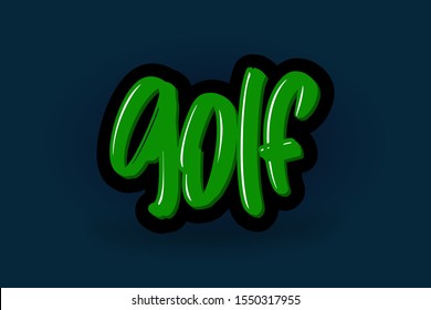Golf hand drawn modern brush lettering. Vector illustration logo text for business, print and advertising.