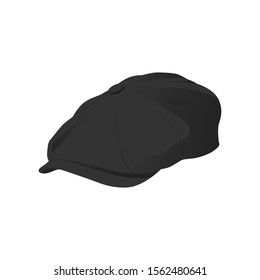 Golf Hat Icon. Vector Isolated Object. Side View.