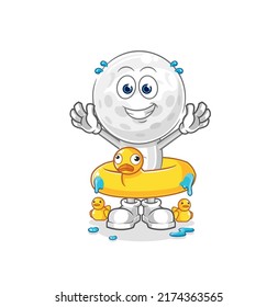 the golf head with duck buoy cartoon. cartoon mascot vector