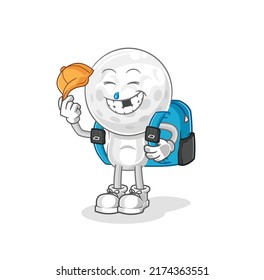 the golf head goes to school vector. cartoon character