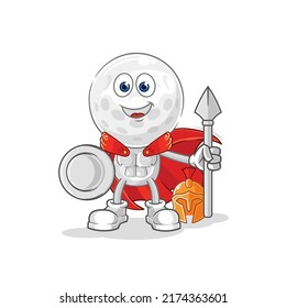 the golf head spartan character. cartoon mascot vector