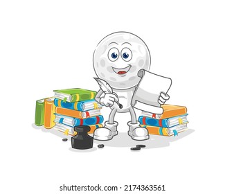 the golf head writer vector. cartoon character