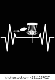 Golf heartbeat vector art design, eps file. design file for t-shirt. svg, eps cuttable design file