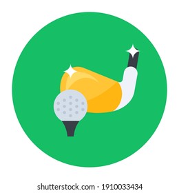 
Golf hit icon in flat design, golf tournament concept 