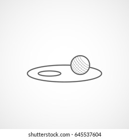 Golf Hole And Ball Line Icon On White Background