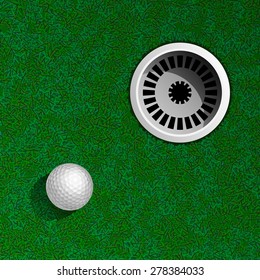 Golf Hole with Ball Top View