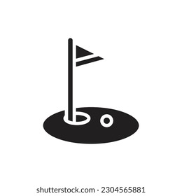 Golf Hole Filled Icon Vector Illustration