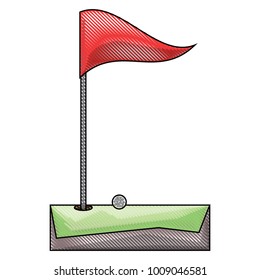 Golf hole and flag icon