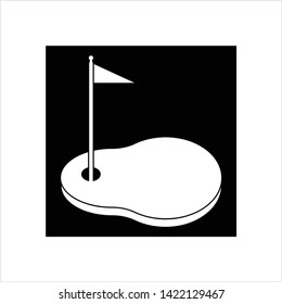 Golf Hole Flag Icon Vector Art Illustration