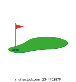 Golf hole flag icon. Vector illustration. EPS 10.