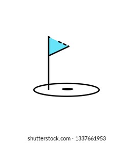 Golf hole, golf flag, sport icon. Element of color sport icon. Premium quality graphic design icon. Signs and symbols collection icon for websites, web design, mobile app