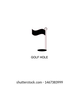 golf hole icon vector black design