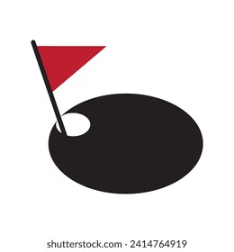 golf hole icon vector illustration logo design