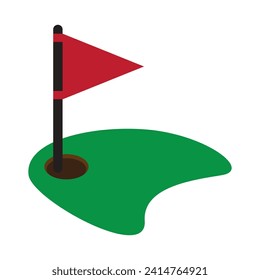 golf hole icon vector illustration logo design