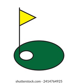 golf hole icon vector illustration logo design