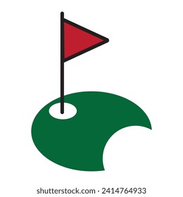 golf hole icon vector illustration logo design