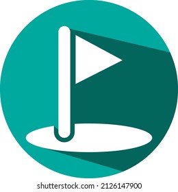Golf hole, illustration, vector on a white background.