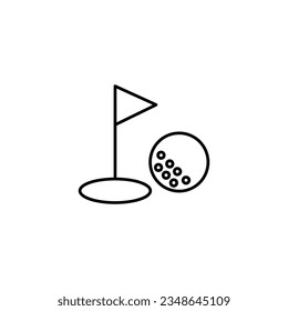 Golf hole line icon vector design