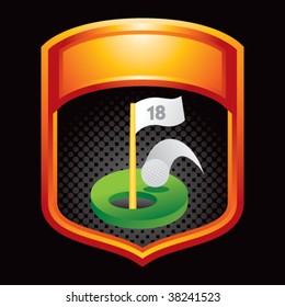 golf hole on orange display