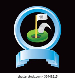 golf hole in one on blue display