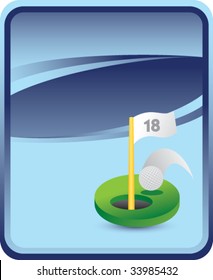 golf hole in one on classic clean background